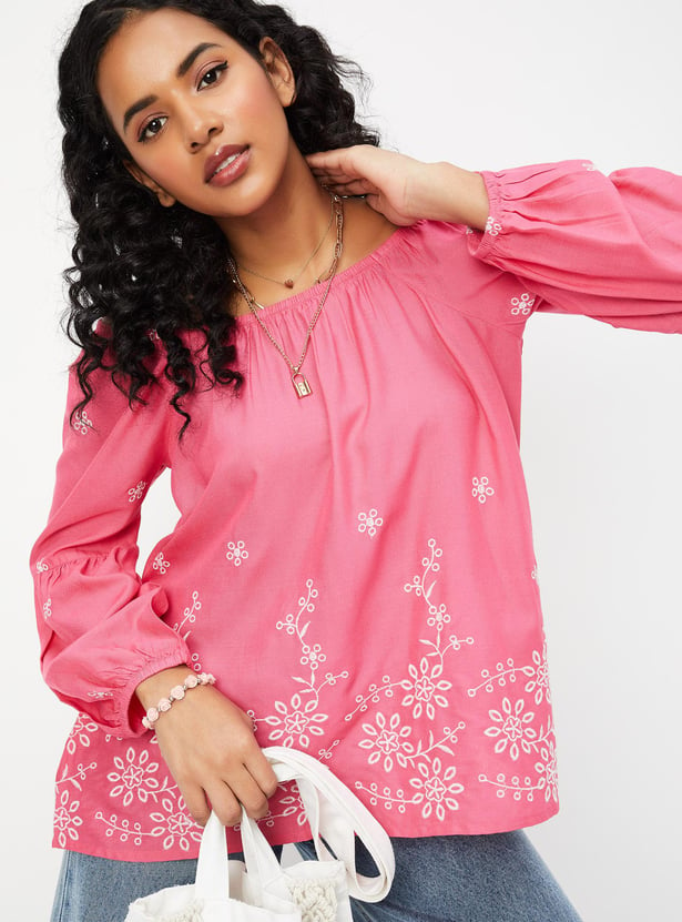 Women Embroidered Boho Tunic