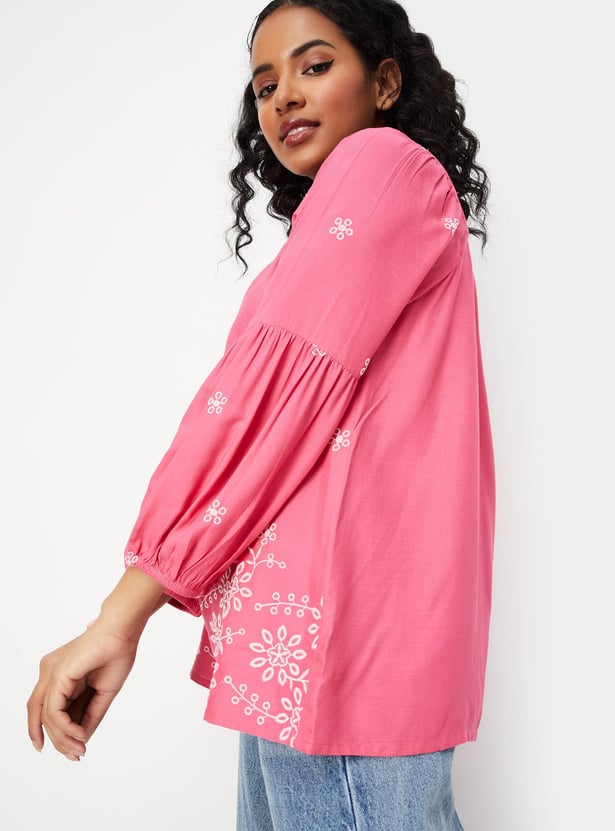 Women Embroidered Boho Tunic