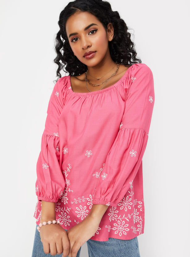 Women Embroidered Boho Tunic