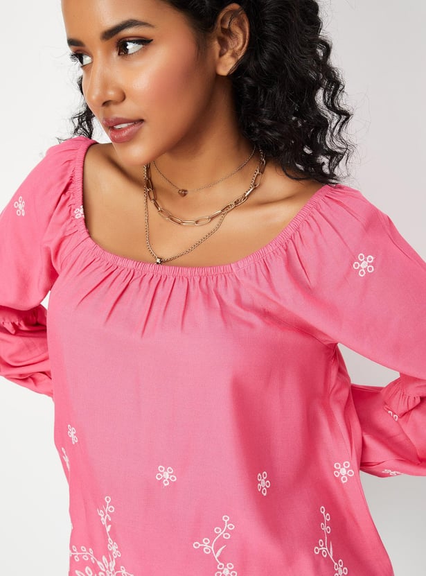 Women Embroidered Boho Tunic