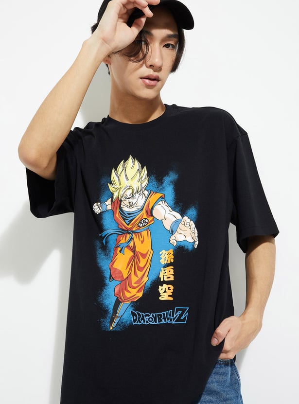 URB_N Men Oversized Dragon Ball-Z Printed T-shirt