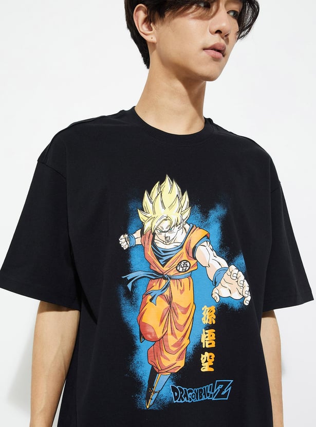 URB_N Men Oversized Dragon Ball-Z Printed T-shirt