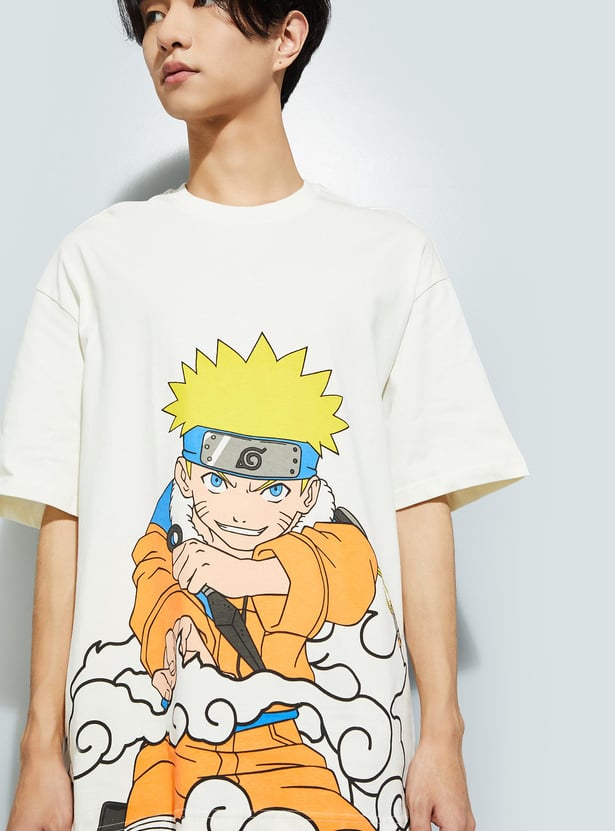 URB_N Men Oversized Naruto Printed T-shirt