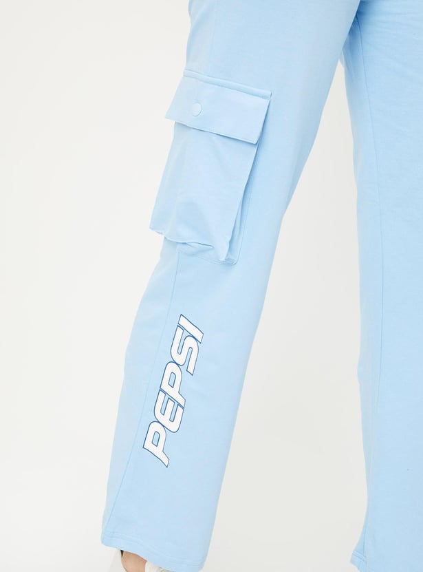 Women Printed Cargo Track Pants