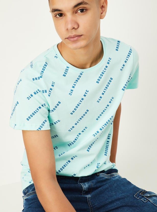 Boys Typographic Printed T-shirt