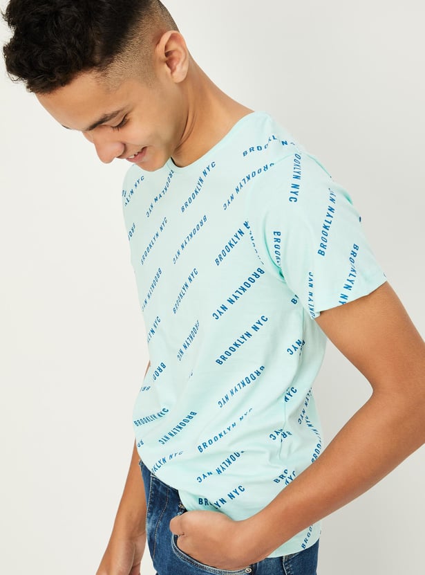 Boys Typographic Printed T-shirt