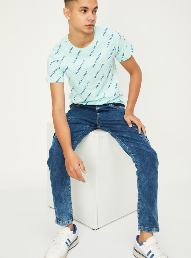 Boys Typographic Printed T-shirt