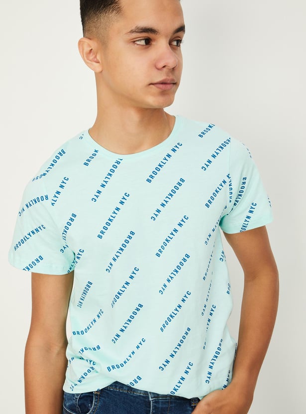 Boys Typographic Printed T-shirt