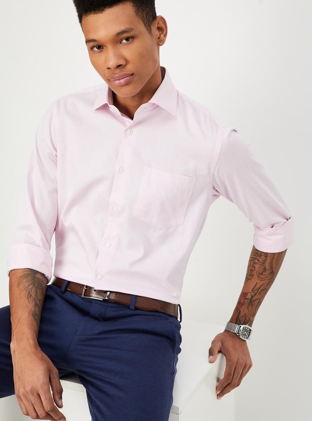 Men Slim Fit Textured Formal Shirt