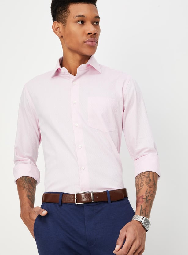 Men Slim Fit Textured Formal Shirt