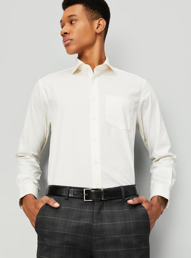 Men Slim Fit Solid Formal Shirt