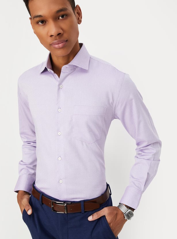 Men Slim Fit Textured Formal Shirt