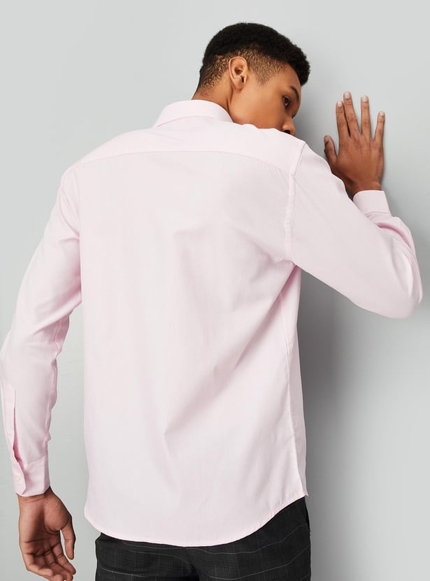 Men Slim Fit Solid Formal Shirt