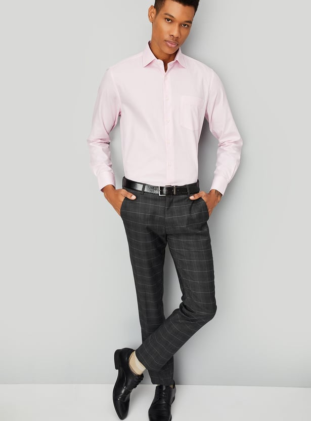 Men Slim Fit Solid Formal Shirt