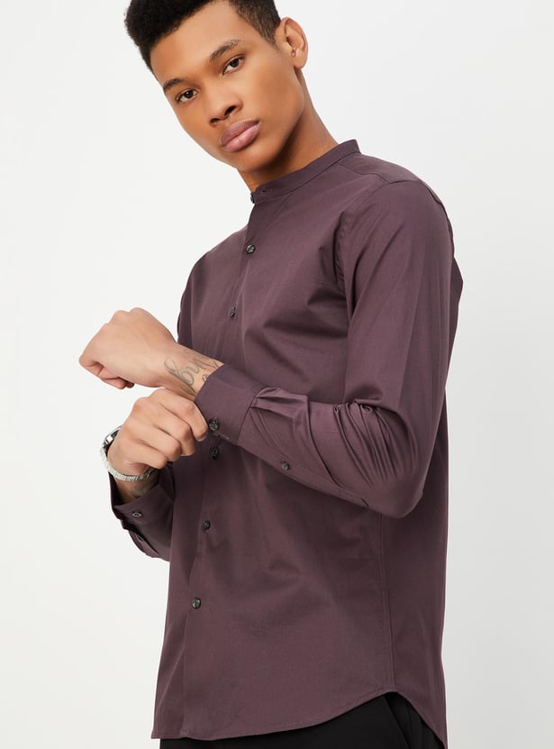 Men Slim Fit Solid Formal Shirt