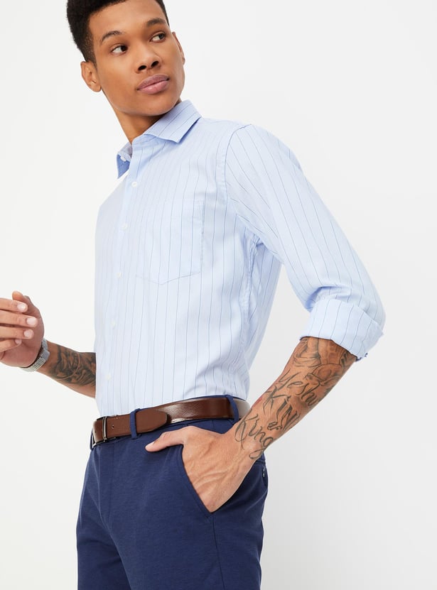 Men Slim Fit Striped Formal Shirt