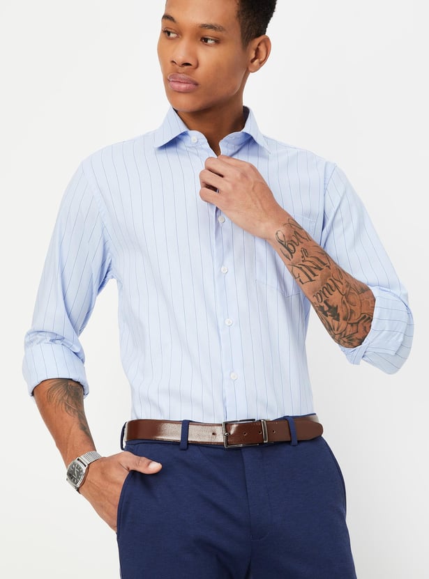 Men Slim Fit Striped Formal Shirt