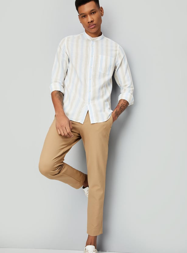 Dress Casual Shirt And Pants For Men Casual White Stripe Shirt Dustin