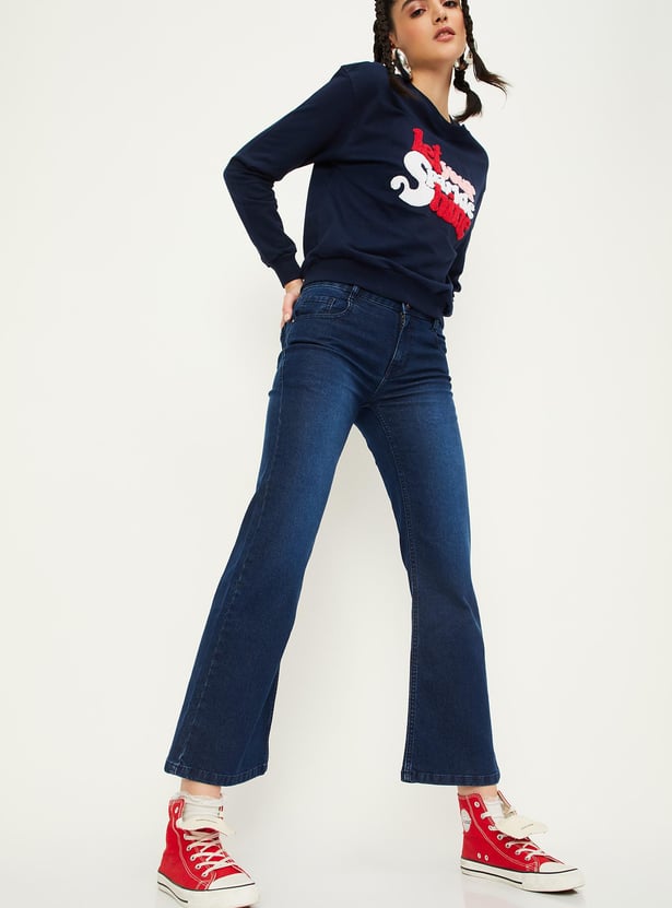 Women Stonewashed Bootcut Jeans