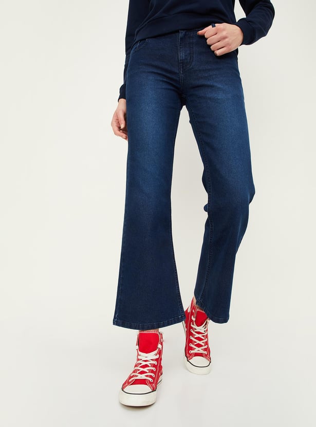Women Stonewashed Bootcut Jeans