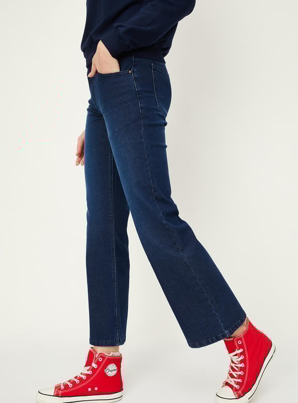 Women Stonewashed Bootcut Jeans