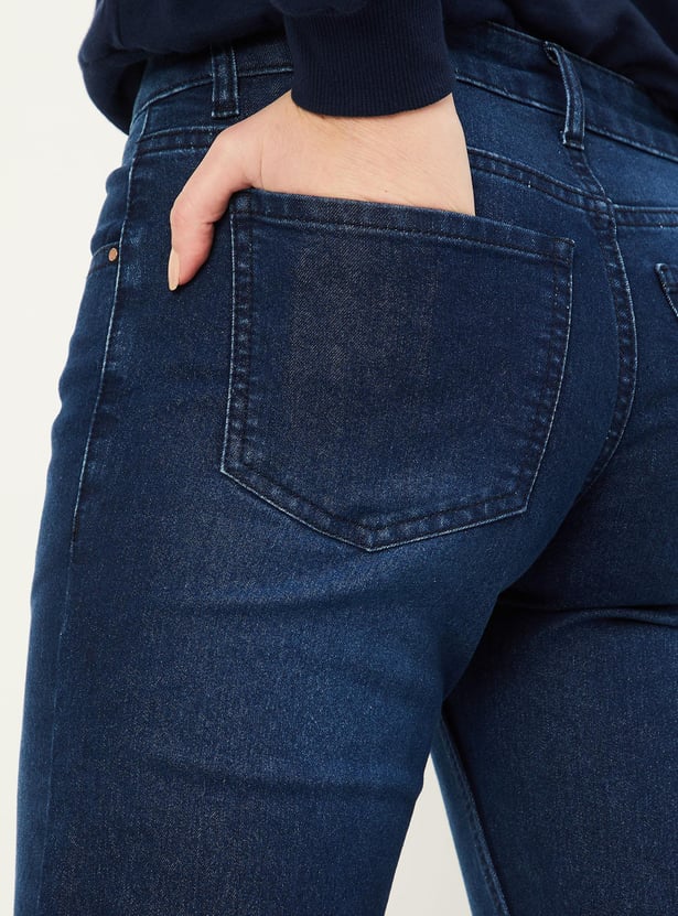 Women Stonewashed Bootcut Jeans
