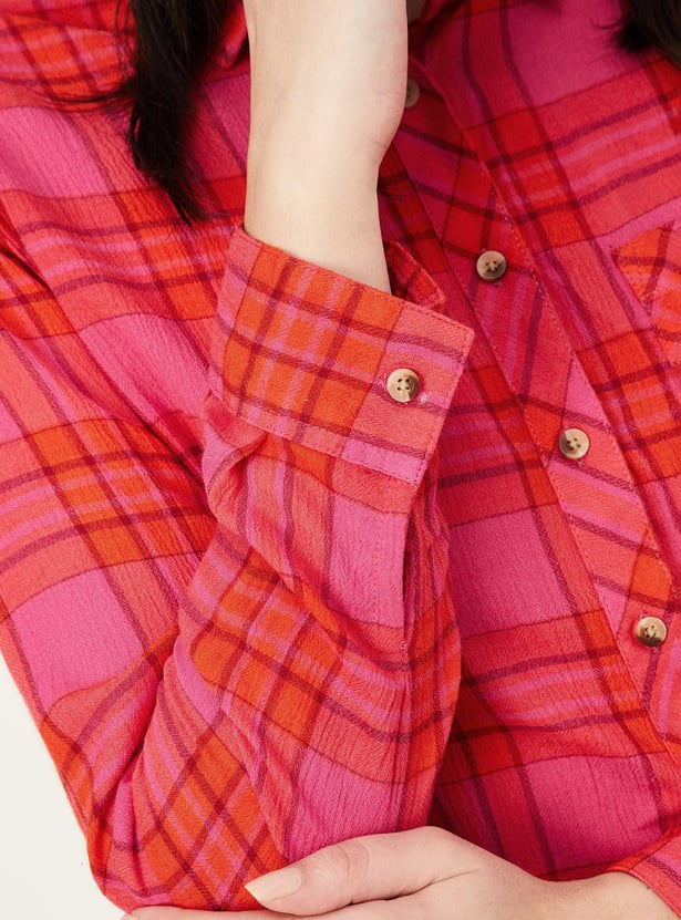 Women Checked Yarn Dyed Shirt