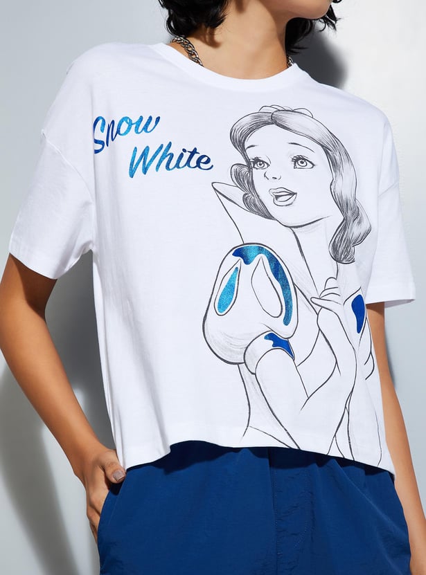 Buy URB N Women Snow White Printed T shirt Online at just Rs. 499.0 1000013537975 Max Fashion