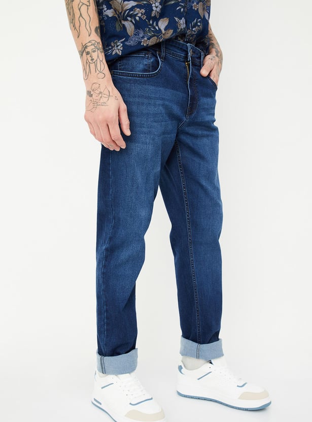 Men Slim Fit Washed Jeans