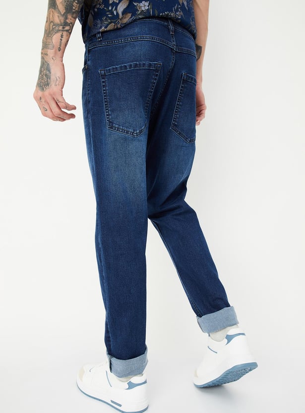 Men Slim Fit Washed Jeans