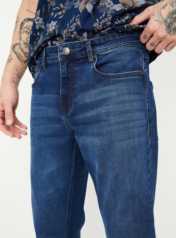 Men Slim Fit Washed Jeans