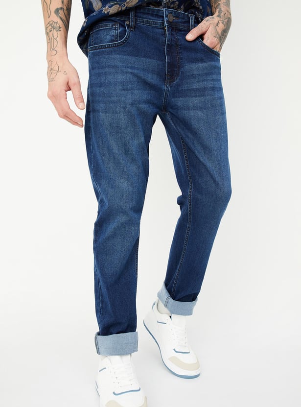 Men Slim Fit Washed Jeans