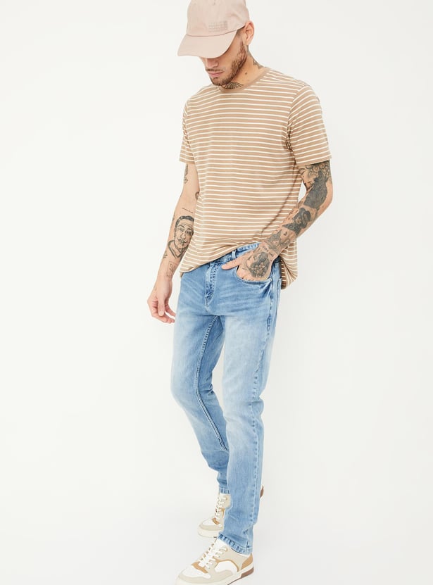 Men Slim Fit Washed Jeans