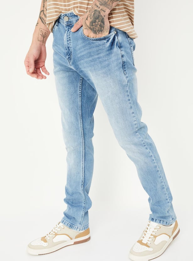 Men Slim Fit Washed Jeans