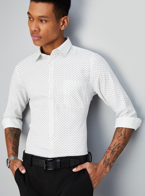 Men Slim Fit Printed Formal Shirt