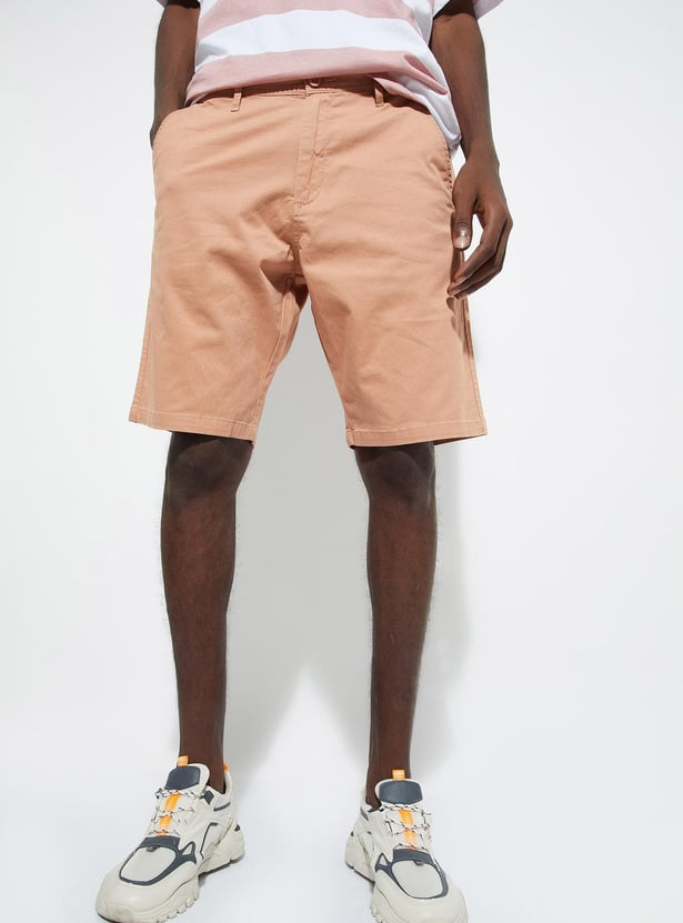 URB_N Men Slim Fit Solid Shorts