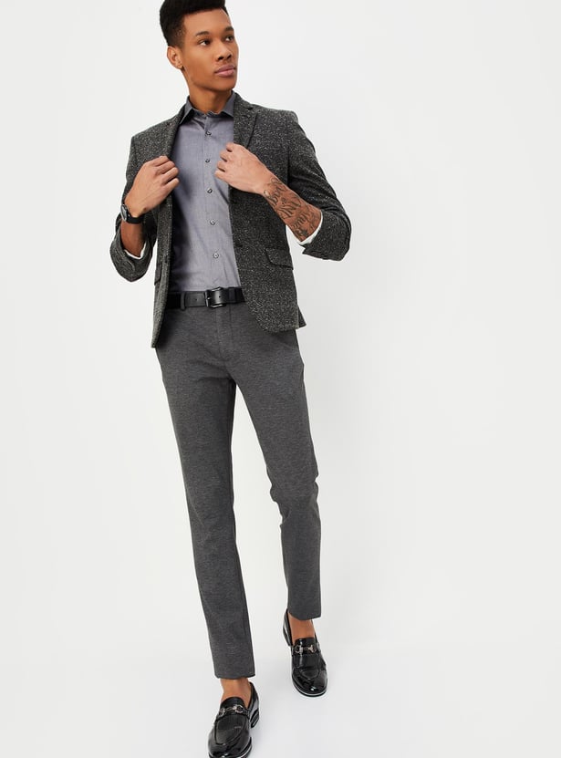 Men Ultra Slim Fit Solid Formal Trousers