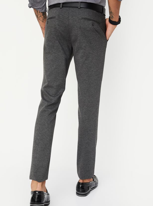 Men Ultra Slim Fit Solid Formal Trousers