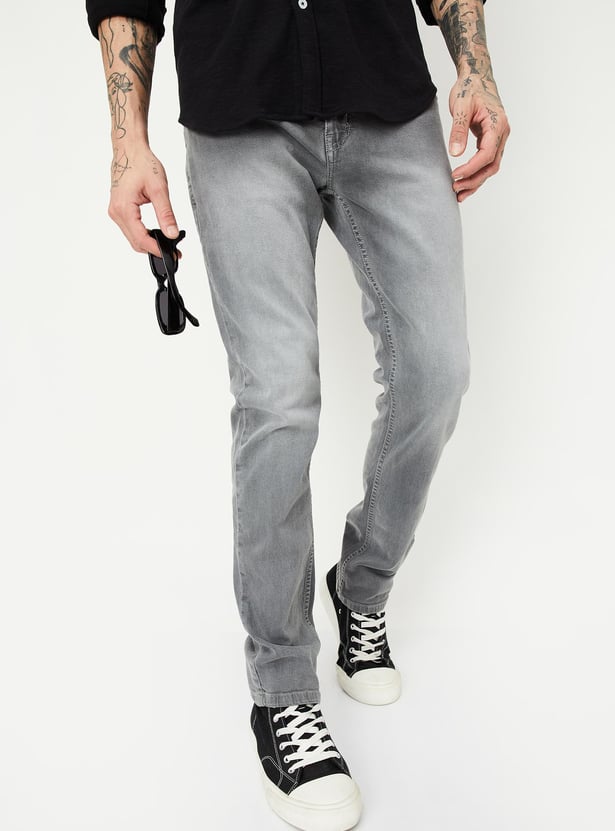 Men Slim Fit Faded Jeans