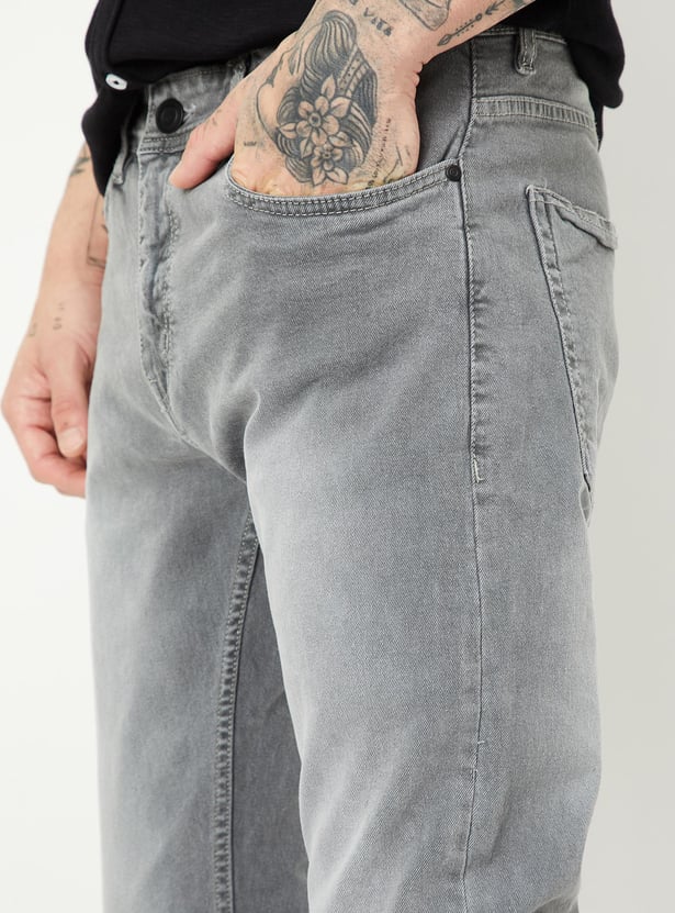Men Slim Fit Faded Jeans