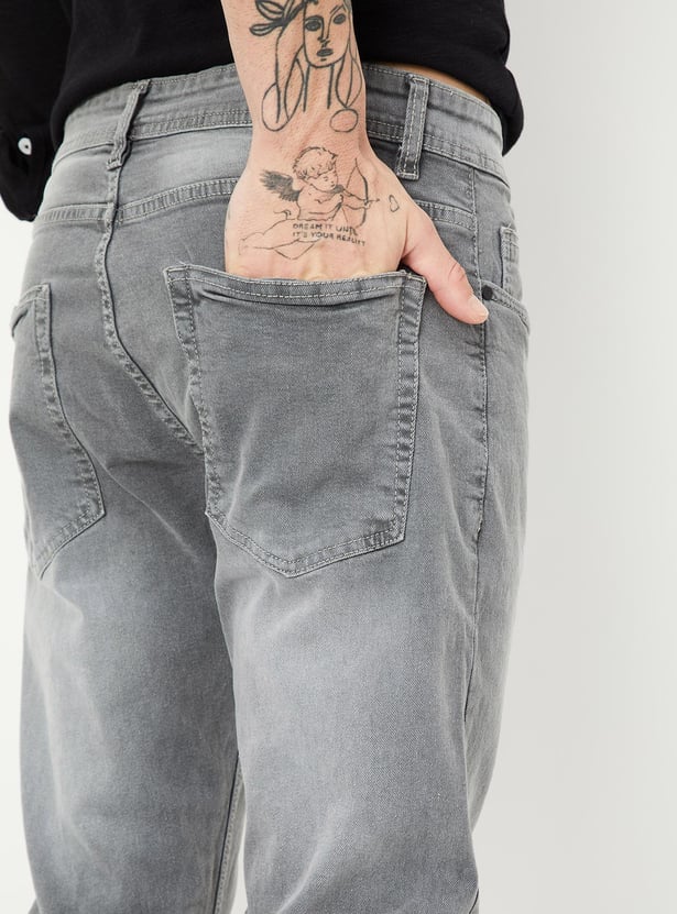 Men Slim Fit Faded Jeans