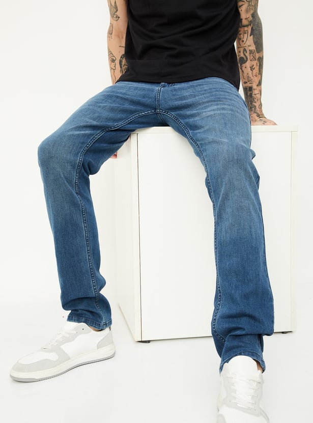 Men Slim Fit Washed Jeans