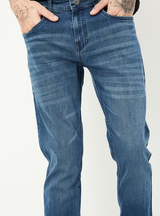 Men Slim Fit Washed Jeans