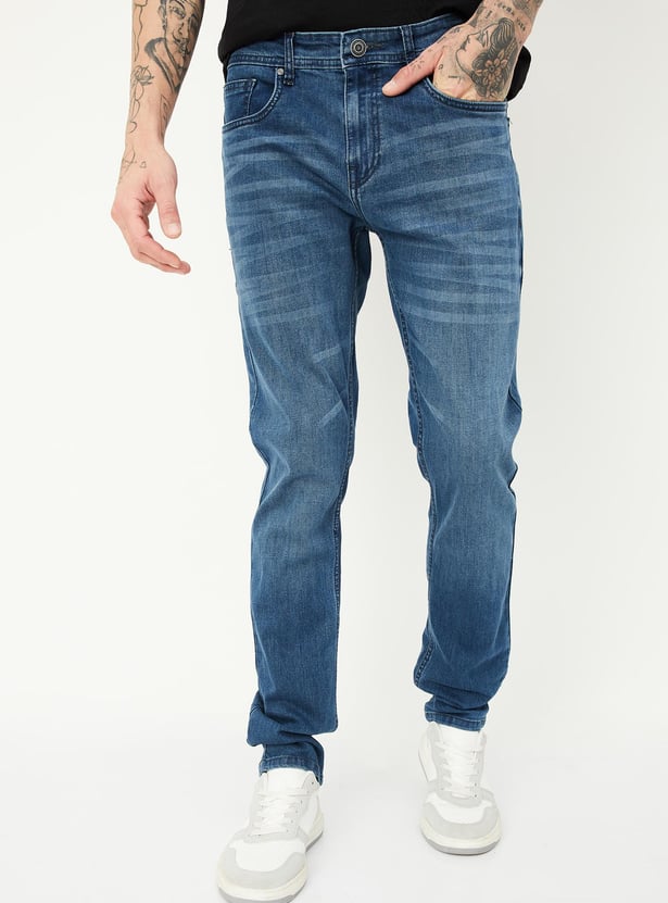 Men Slim Fit Washed Jeans