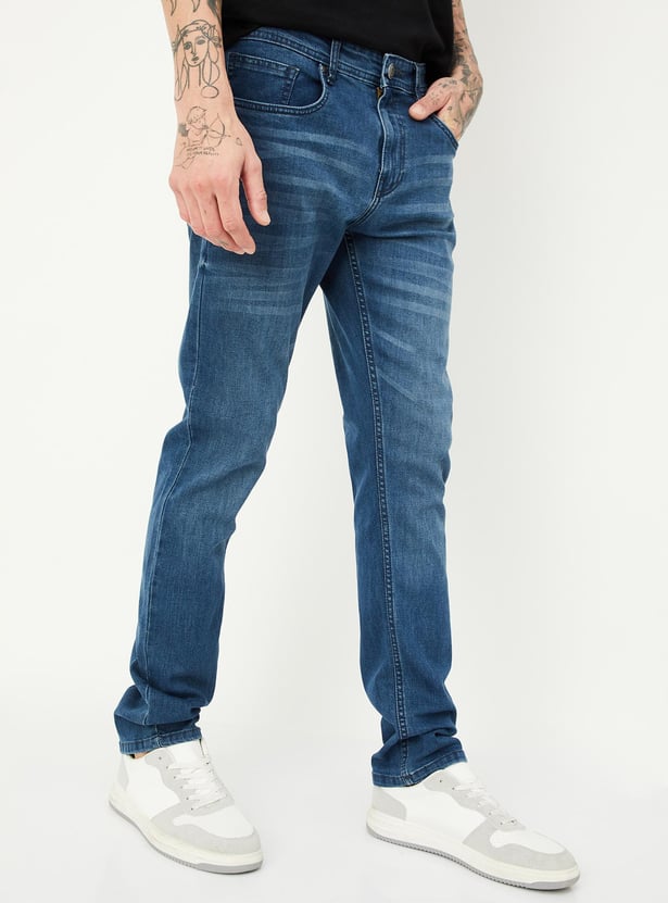 Men Slim Fit Washed Jeans