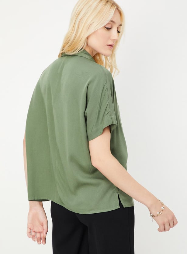 Women Solid Extended Sleeves Shirt