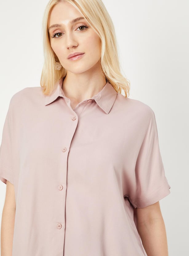 Women Solid Extended Sleeves Shirt