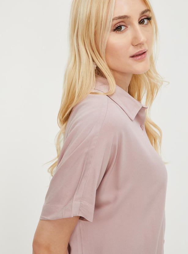 Women Solid Extended Sleeves Shirt