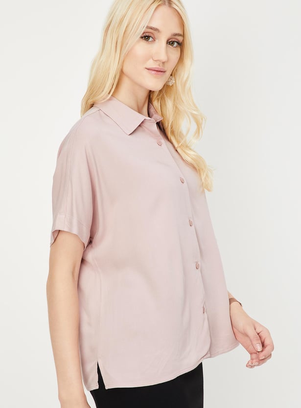 Women Solid Extended Sleeves Shirt