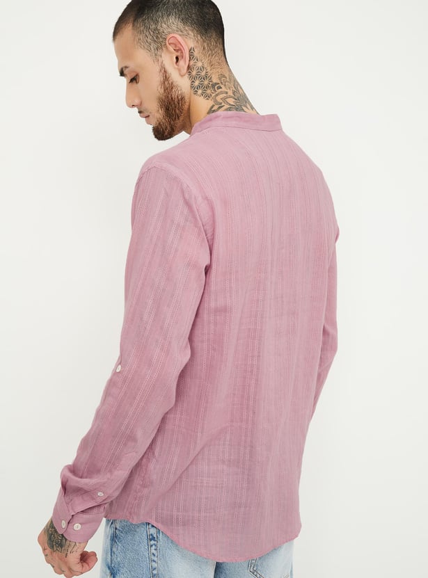 Men Dobby Woven Long Sleeve Kurta